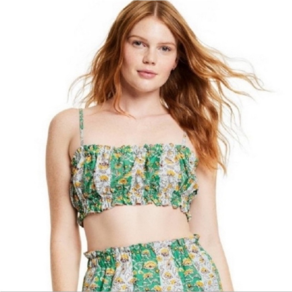RHODE X TARGET Whimsical Green Floral
Crop Top Size Large NEW